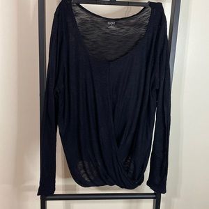 a.n.a Black Long Sleeve Blouse
